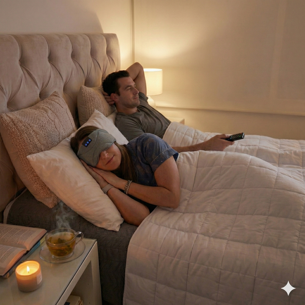 Antifaz de Relajación con Audífonos Planos (Bluetooth)