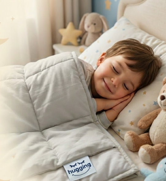 Manta con peso para niños Hugging — abrazo profundo para calma y mejor descanso