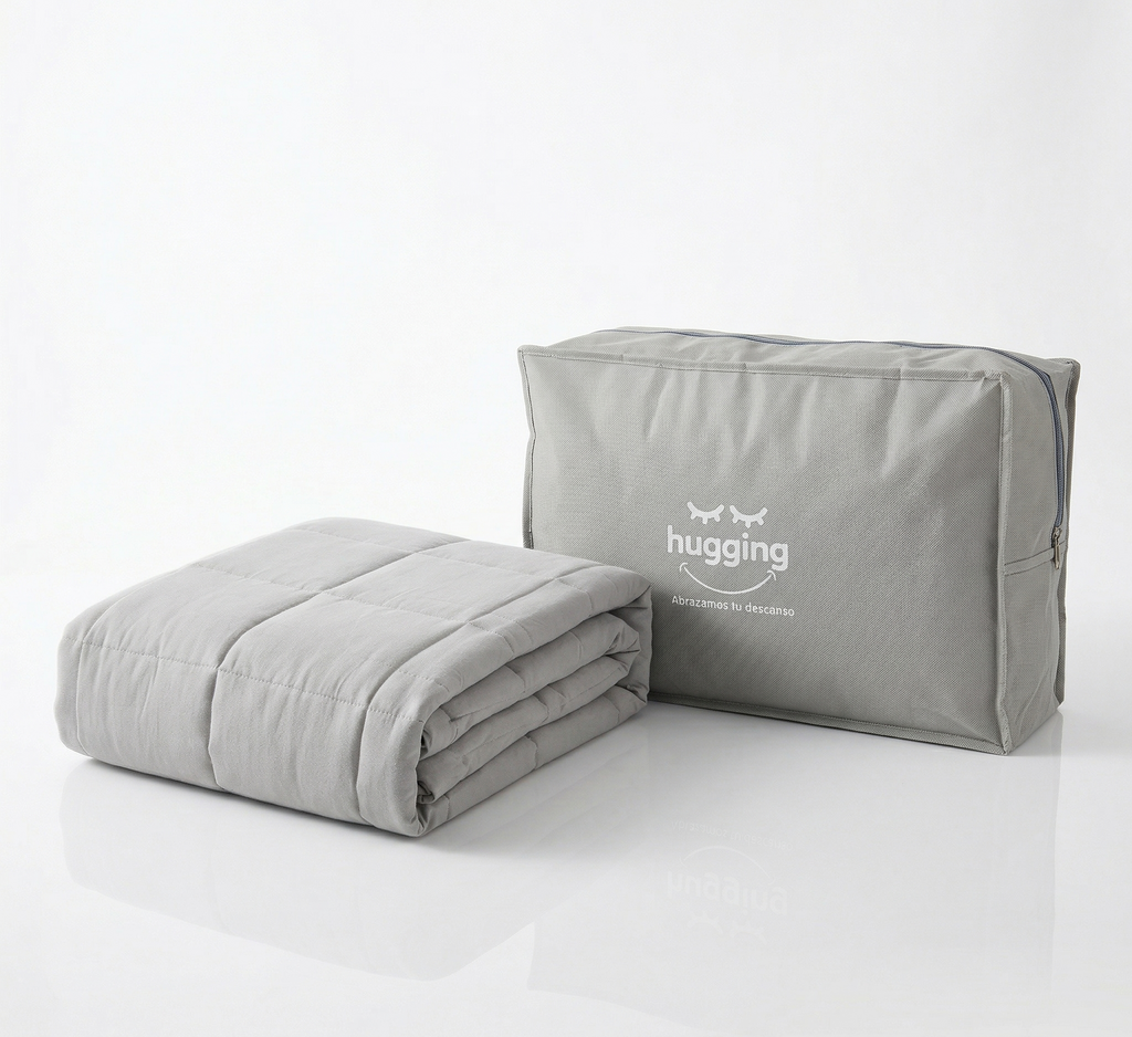 Manta con Peso Hugging® de Algodón – Adultos | Abrazo Profundo para Dormir Mejor